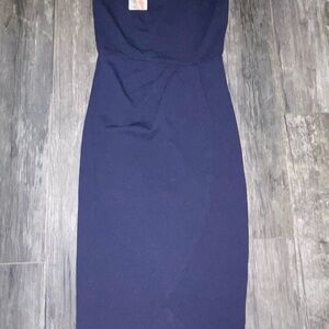 Gorgeous Classic Navy Midi Dress - Elegant Women's Sheath